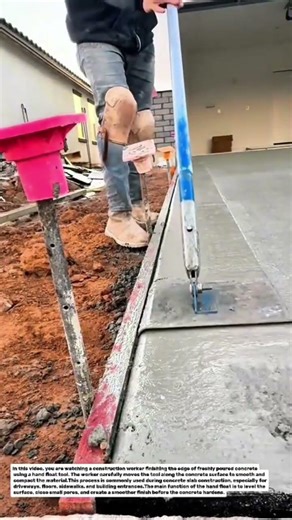Concrete Edge Finishing Using Hand Float Tool | Construction Work Education.