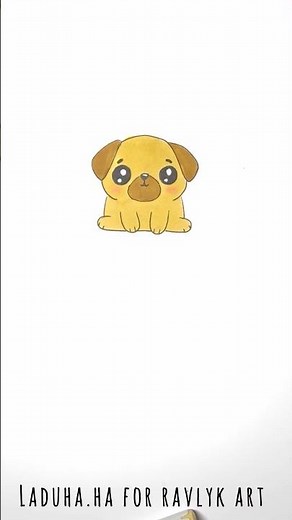 🐶💖 Pug Dog Drawing 🔴 Sweet Puppy Art for Beginners ✏️ 🐾 #shorts #drawing #RavlykArt
