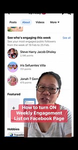 Tutorial: How to turn ON weekly engagement list on Facebook Page? #WeRiseByLiftingOthers #thankfulgratefulblessed #thankyouforyoursupport #StarsEverywhere #TopFans #thankyou #beautiful #people #topengagers #suggestedforyou #jijihealy | Jiji Healy