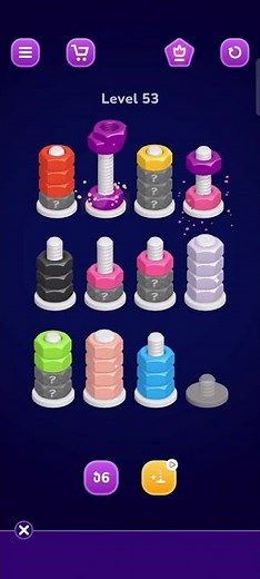 Nut Sort Level 53 Walkthrough | Nuts — Color Sort 53 solution