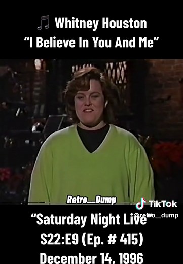 📺 “Saturday Night Live” S22:E9 (Ep. # 415) • December 14, 1996 🎵 Whitney Houston - I Believe In You And Me 💿 Album: The Preacher's Wife (Soundtrack) 📆 Year: November 26, 1996 🪽Label: Arista ✍🏾 Written By: #SandyLinzer, #DavidWolfert 🎹 Produced By: @davidfoster #WhitneyHouston #whitneyhoustonfan #whitneyhoustonfans #whitneyhoustonforever #Whitney #RosieODonnell #SandyLinzer #DavidWolfert #DavidFoster #ThePreachersWife #PreachersWife #SaturdayNightLive #SNL #SNLVintage #VintageSNL #90sSNL #