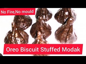 Chocolate Modak Recipe | 5 min Oreo biscuits stuffed modak without using mould | No fire मोदक