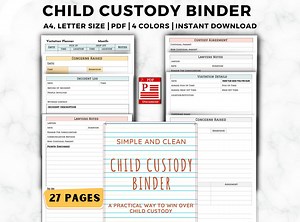 Child Custody Binder, Custody Planner, Coparenting Calendar, Single Parent Planner, Child Support, Divorce Planning, Visitation Tracker - Etsy