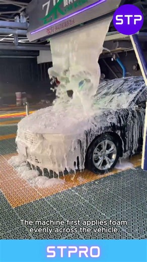 High Pressure Automatic Car Wash in Action