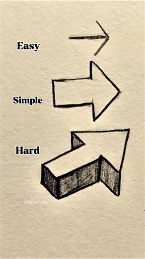 arrow drawing ➡️ easy Vs simple Vs hard #drawing #tutorial #art #shorts