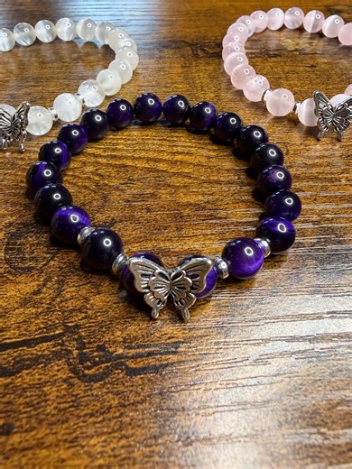 Butterfly and Bead Bracelet - Etsy