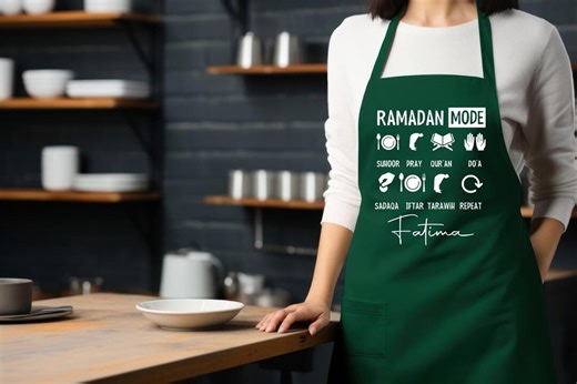Personable Ramadan Apron for Husband, Custom Muslim Family Aprons, Customized Islamic Apron for Husband, Personalized Ramadan Kids Gift - Etsy