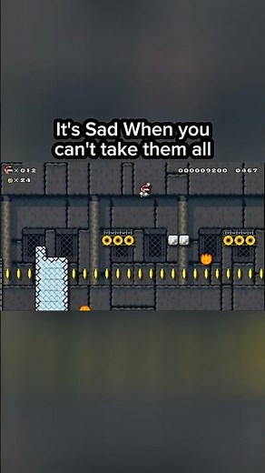 It's just sad when you can't take them all 🪙🔥⏰ #mario #nintendo #mariomaker