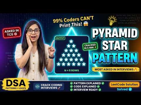 99% Coders CAN'T Print This Pyramid! Can You? | DSA Pattern Java #dsa #java
