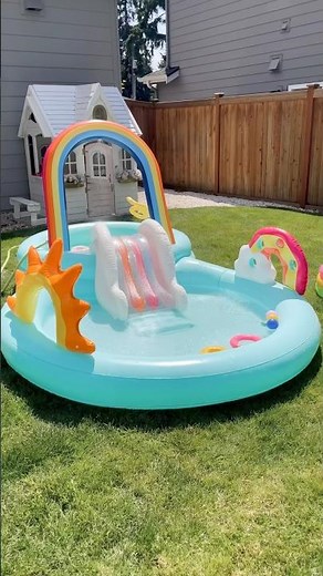 Setting up for a toddler Backyard Pool Party! #inflatables #backyardfun
