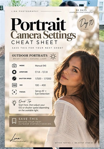 Getting better portraits isn’t about memorizing one “perfect” setting—it’s about understanding how to adjust your camera for the light and situation you’re working in. For outdoor portraits, I usually start with a wide aperture for that beautiful background blur and a faster shutter speed to keep my subject sharp. For studio portraits with flash, I keep my ISO low, use a smaller aperture, and adjust my lighting to control the exposure. Indoors, I’m always paying attention to available light and 