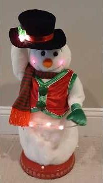 Vintage Gemmy Animated Spinning Snowflake Snowman Red Vest #christmas #gemmy