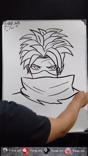 How to draw hayabusa "Happy try'🤗 #mlbb #heroml #art #hayabusa | Yusep Art