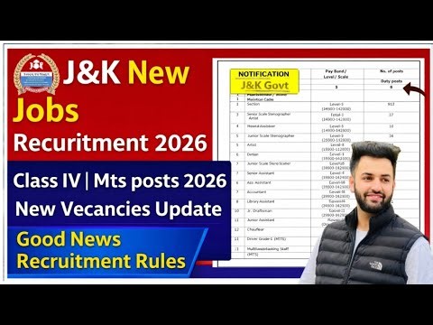 Jkssb Mts Posts Vecancies 2026 | New Recruitment Rules Official Notification| J&K Class IV jobs 2026