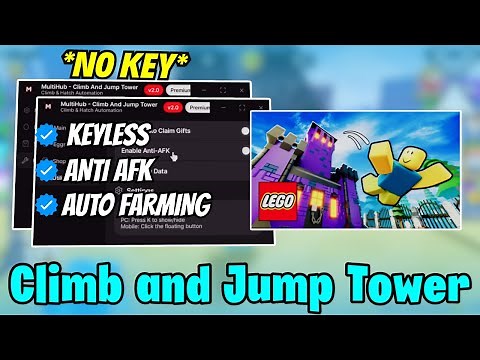 NEW Climb and Jump Tower Script | Auto Farm + Anti AFK | Roblox Script Showcase (Keyless)
