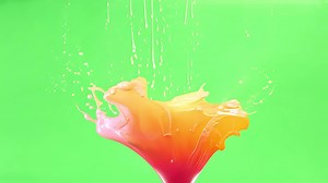 Download Colorful Liquid Splash Against green screen background. for free