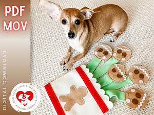 DIY Gingerbread Dog Snuffle Toy Craft Kit (download PDF Pattern & Sew-along Video) - Etsy Canada