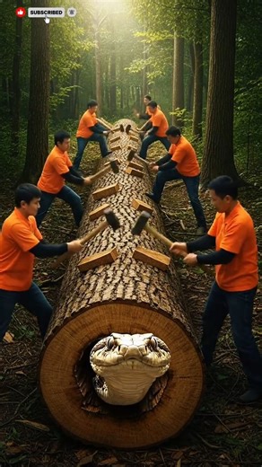 Rescuing a Giant Python Stuck in a Wooden Trunk | Incredible Animal Rescue | #viralshorts #animals