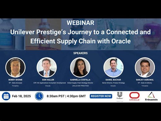 Webinar: Unilever Prestige’s Journey to a Connected and Efficient Supply Chain with Oracle | Alexis Luck
