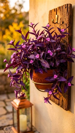 How to Grow a Lush Purple Heart Hanging Plant 💜🌸 | Tradescantia Pallida Plant & Pot Ideas #shorts