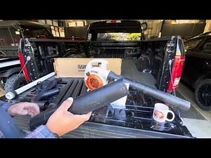 WORX gutter cleaning tubes on a STIHL leaf blower. (Yeah it works)