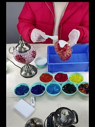 DIY Mosaic Turkish Lamp Kit – Handmade Glass Mosaic Table Lamp for Couples & Families