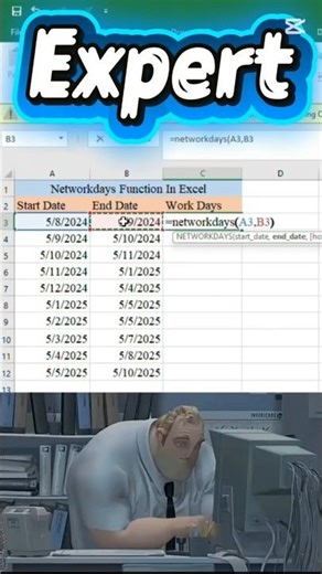 Excel Expert Trick | NETWORKDAYS Function in Excel | Office Excel Pro
