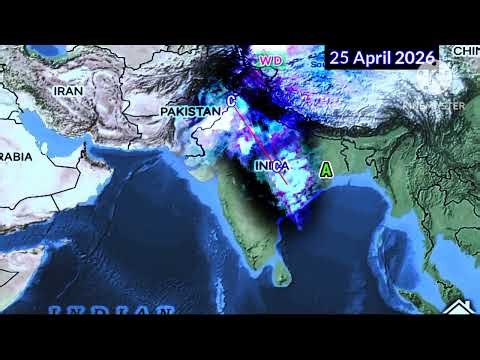 4 To 28 April 2026/25 Days Weather System Map Forecàst South Asia.
