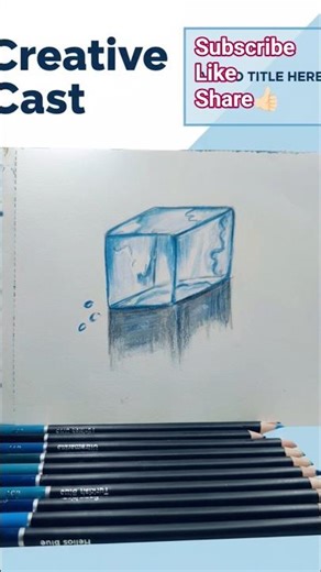 CAN YOU DRAW IT 🧊 DIY EASY REALISTIC ICE CUBE ART /#drawing #painting #howtodraw#drawing #easydraw