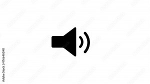 Speaker icon animated microphone, sound voice speaker audio music speaker animation on a black background and 4k motion video.