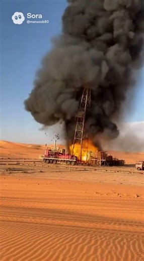 Oil well explosion 😲 - no injuries