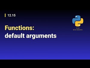 [Python for Beginners]: 12.15. Functions: default arguments