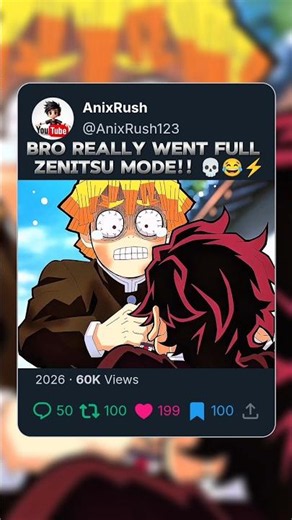 BRO REALLY WENT FULL ZENITSU MODE!! 💀😂⚡#shorts #demonslayer #kimetsunoyaiba