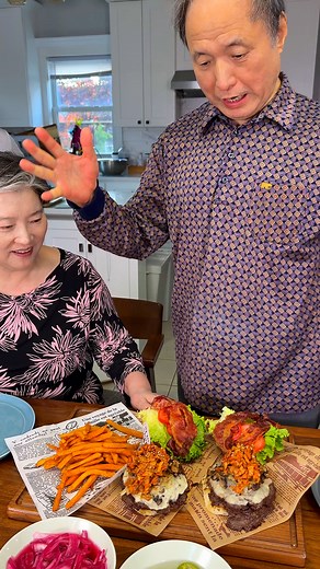 We made some Korean galbi smash burger and it was soooo good! Recipe: Burger patty 2 LB Rib meat (or your choice of meat), ground 4 TBS Soy Sauce 2 TBS Sugar 1 TBS Sesame Oil 2 TBS Potato Starch 1/4 tsp Black Pepper 5 cloves Garlic, minced Mix all ingredients, form a ball with 1/2 cup of meat. Smack them around between hands to help adhesion. Place the meat balls on well preheated griddle on high medium heat with some oil. Flatten it with smasher and flip when bottom is golden brown. And brown t