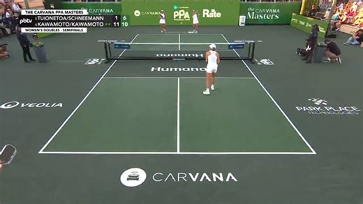 The Kawamotos are going back to Championship Sunday!! 🙌 #4 Jackie & Jade Kawamoto take down #5 Tuionetoa & Schneeman in 2 games: 11-1, 11-6 | PPA Tour