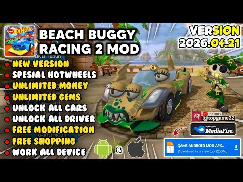 BEACH BUGGY RACING 2 MOD APK VERSION 2026.04.21 Unlimited Money & Unlock All Car New 2026