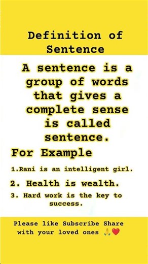 Definition of Sentence ll Example of sentences ll Meaning of sentences ll By Pradeep Sir #english