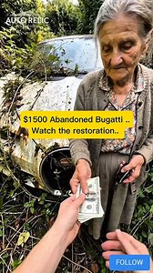 We found this abandoned Bugatti left to decay… Covered in rust. Forgotten for years. Bought for just $1,500. Could this hypercar be brought back to life? Watch the full transformation to the end. #Bugatti #CarRestoration #LuxuryCars #Hypercar #AbandonedCars #AutoRelicStudio #CarTransformation #AIrestoration #SupercarBuild #BeforeAndAfter | Auto Relic Studio
