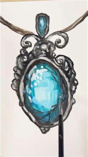 Paint a turquoise necklace with me with acrylic paints✨ #paintingprocess #learntopaint