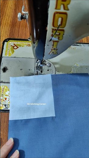 Join a square patch with clean, sharp edges in the easiest way!✂️🧶🧵🪡💃 #SewingHack #Patchwork