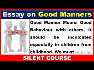 Essay on Good Manners In English / Good Manners Essay In English