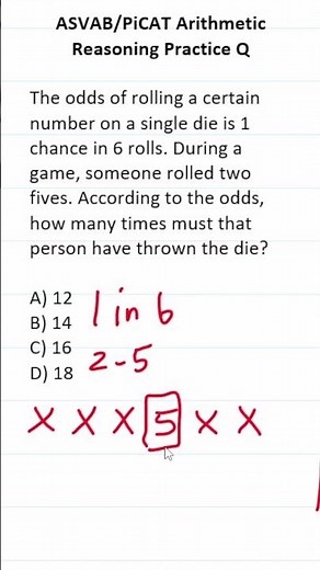 ASVAB/PiCAT Arithmetic Reasoning Practice Test Q: Probability #acetheasvab with #grammarhero #afqt