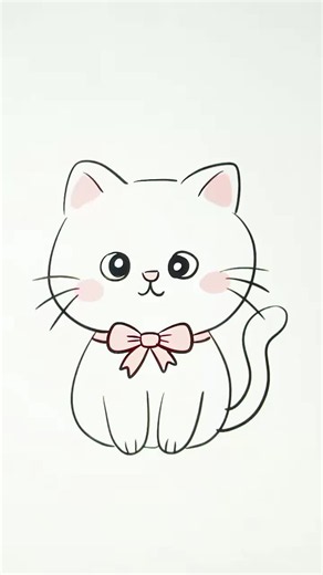 🐱 Cute Cat Drawing Made Easy ✨ Step-by-Step Tutorial#drawingprocess #drwingtutorial #fyp #viraltiktok #trendingvideo