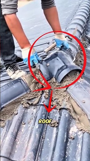 Perfect Roof Ridge Cementing Technique – Satisfying Masonry Work on Roof Tiles.