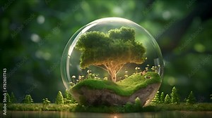 Renewable energy background with green energy. Green energy concept illustrating renewable and sustainable energy sources and ecology. Ai-generated.