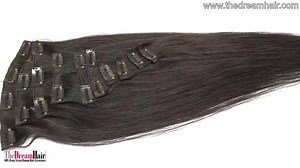 This Set of 10 Pieces Clip in Hair Extensions is the perfect and fasted way to extend your hair and create a full look. This is a "Do It Yourself" style. 100% Remy Virgin Human Hair Extensions. | TheDreamHair