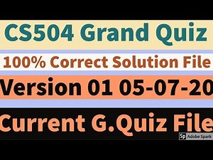 cs504 grand quiz solution file || cs504 midterm grand quiz solution file || sovled MCSs CS504