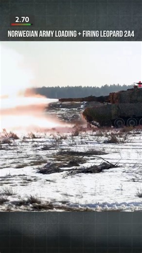 Norwegian Army Loading & Firing Leopard 2A4 Tank