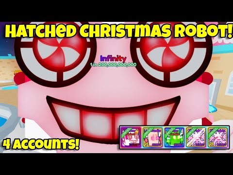Hatched The Christmas Robot Secret Infinity On Camera in Bubble Gum Simulator Infinity!