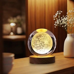 3D Moon Crystal Ball Lamp, Engraved Moon Crystal Ball Light, Moon LED Night Light, Lunar Decor, Bedroom Night Light, Astronomy Lovers Gift - Etsy
